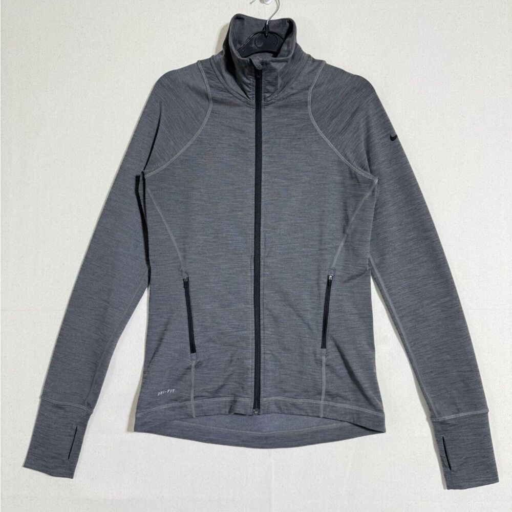 Nike Dri-fit Women's Full Zip Up Size Medium Grey